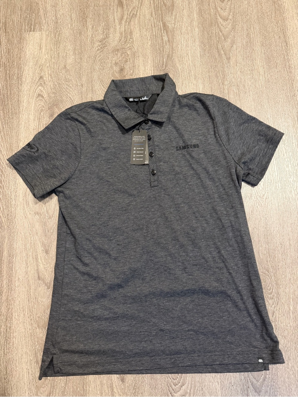 Travis Matthews Golf Polo Men's Heather Gray Youth Large Short Sleeve
